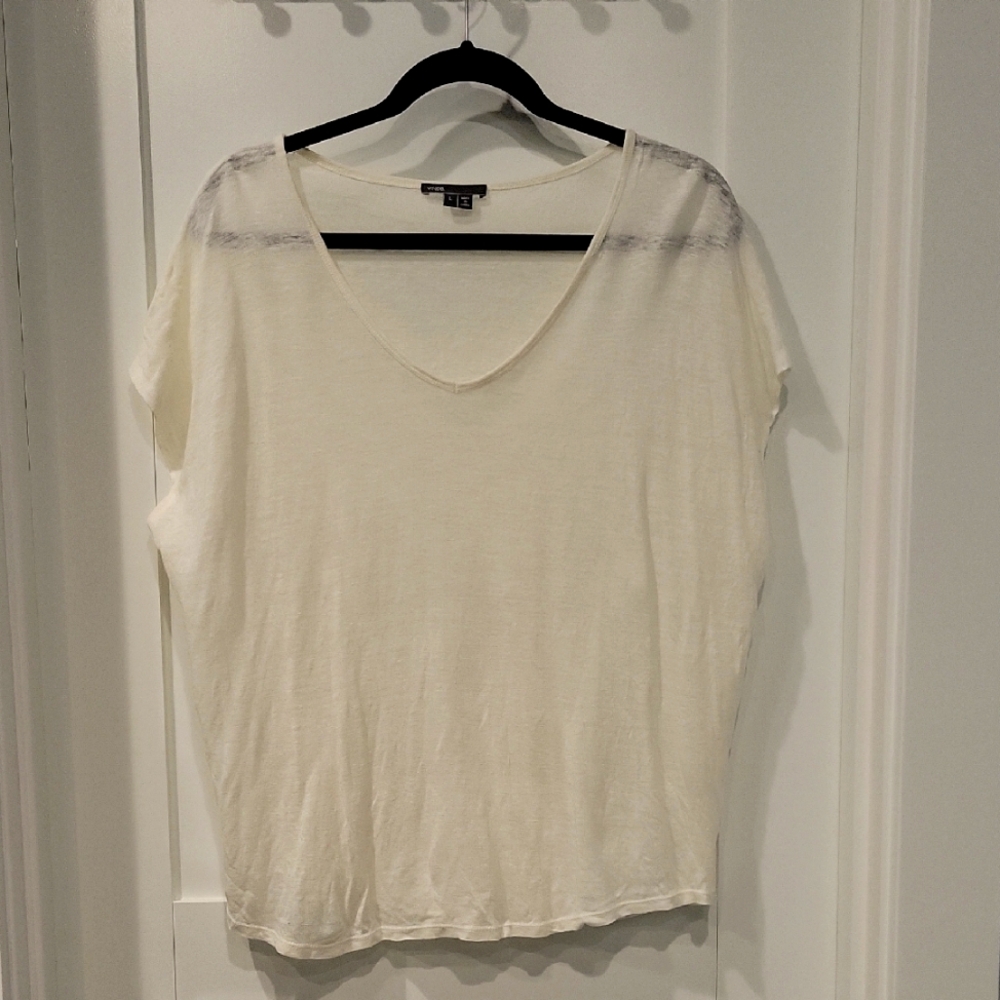 Vince Cream Relaxed Short Sleeve T-Shirt